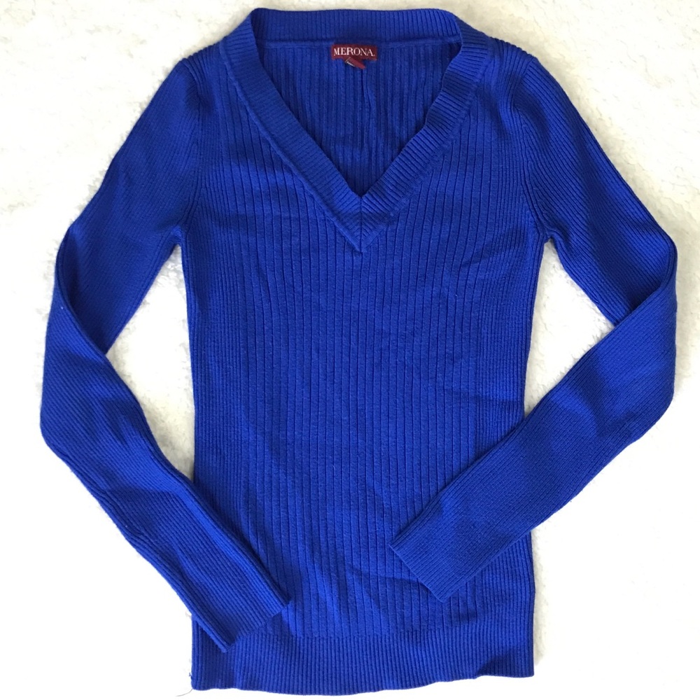 Blue V Neck Sweater
